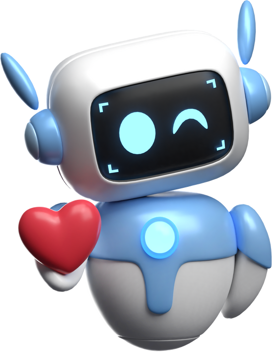 3D Robot Giving Heart Illustration