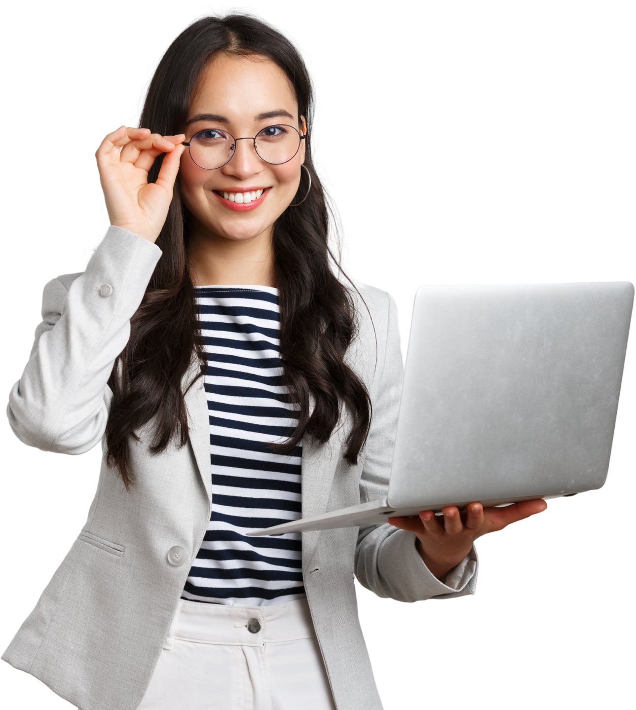 Employee Holding a Laptop 